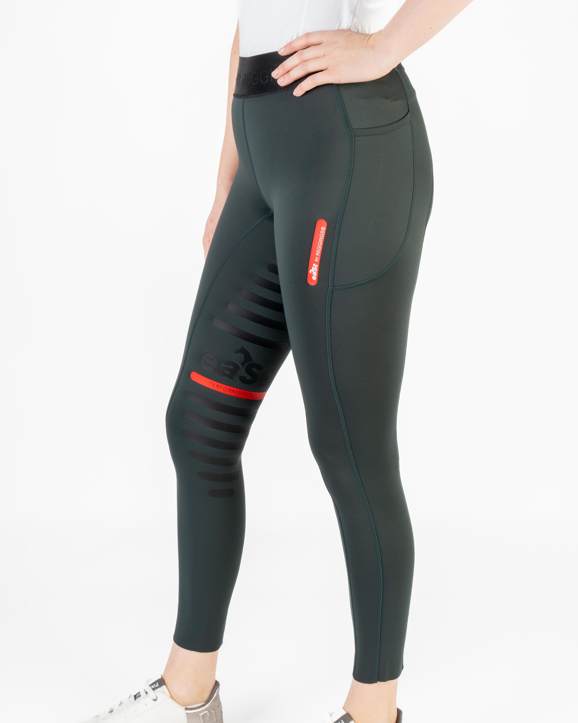 Reitleggings Damen Reggings® R1 Mid Season mit Vollgrip