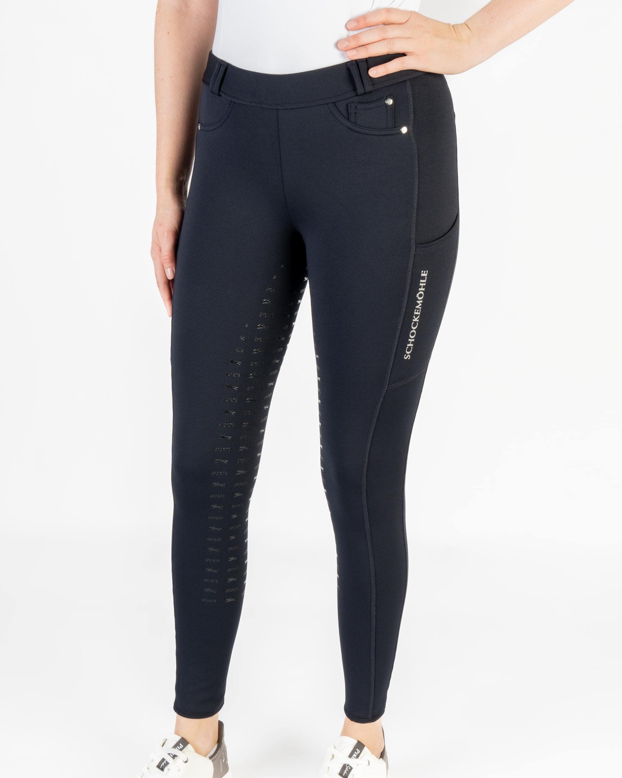 Reitleggings Damen Winter Riding Tights II mit Vollgrip