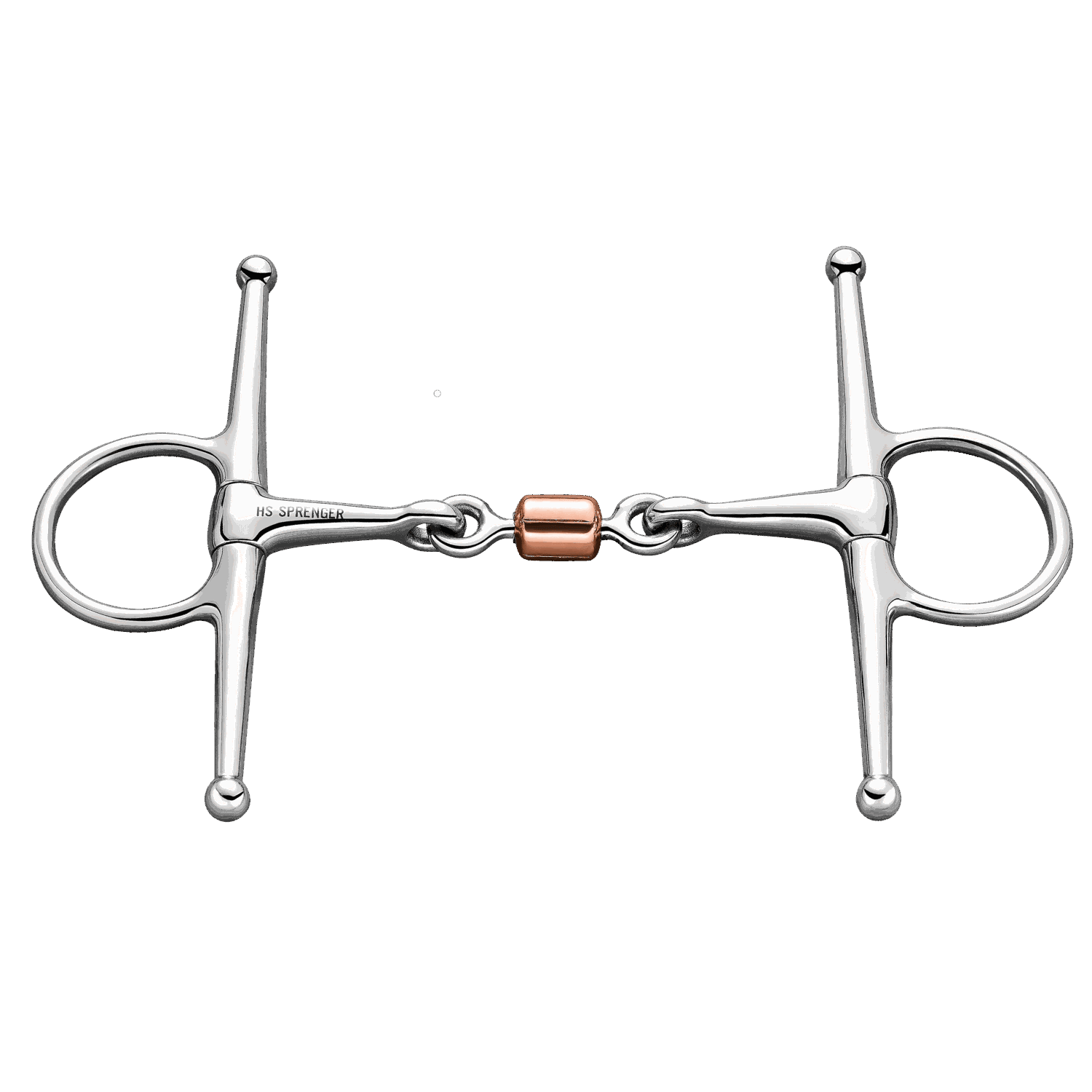 Schenkeltrense 14 mm mit beschichteter Kupferrolle - Edelstahl rostfrei