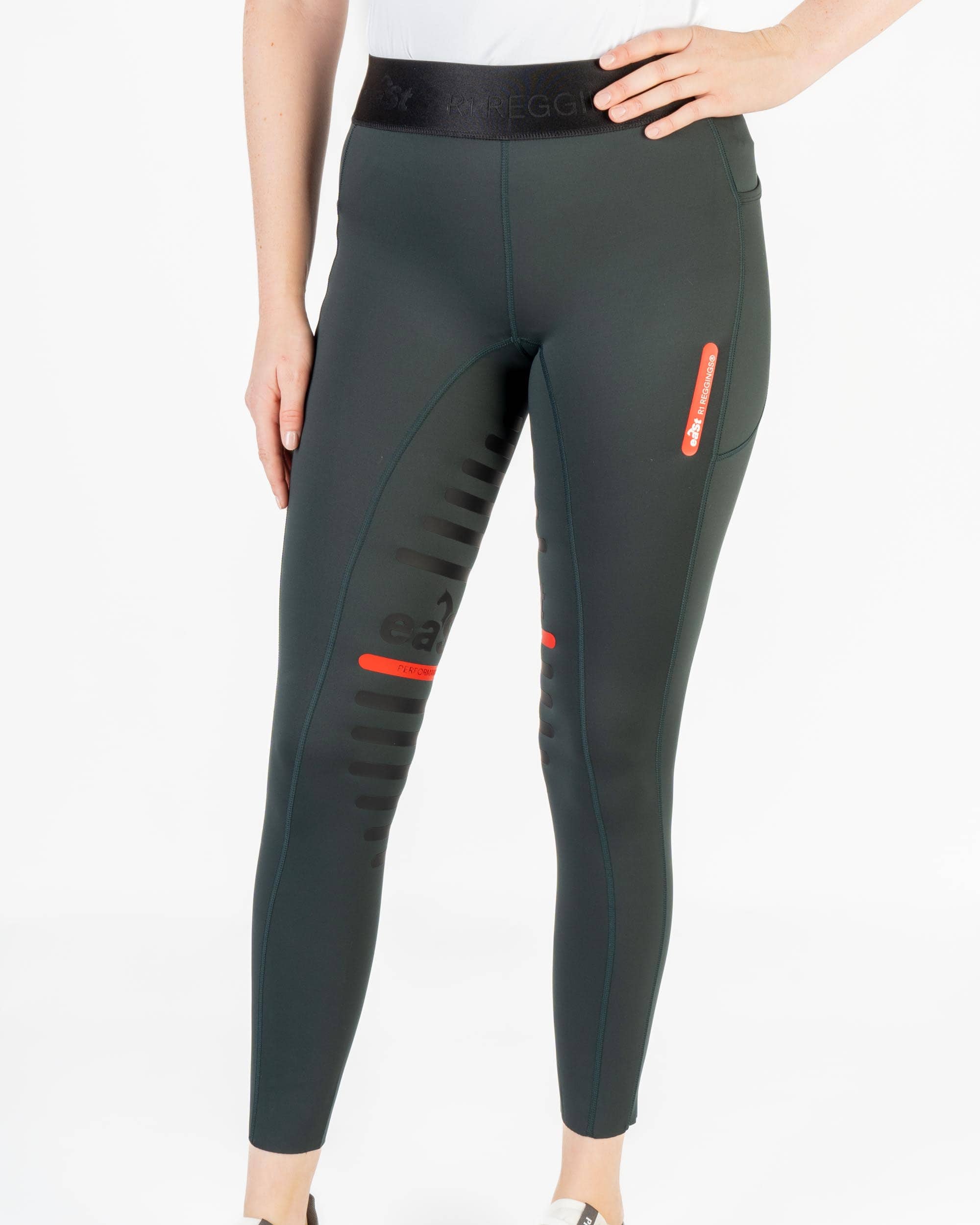 Reitleggings Damen Reggings® R1 Mid Season mit Vollgrip