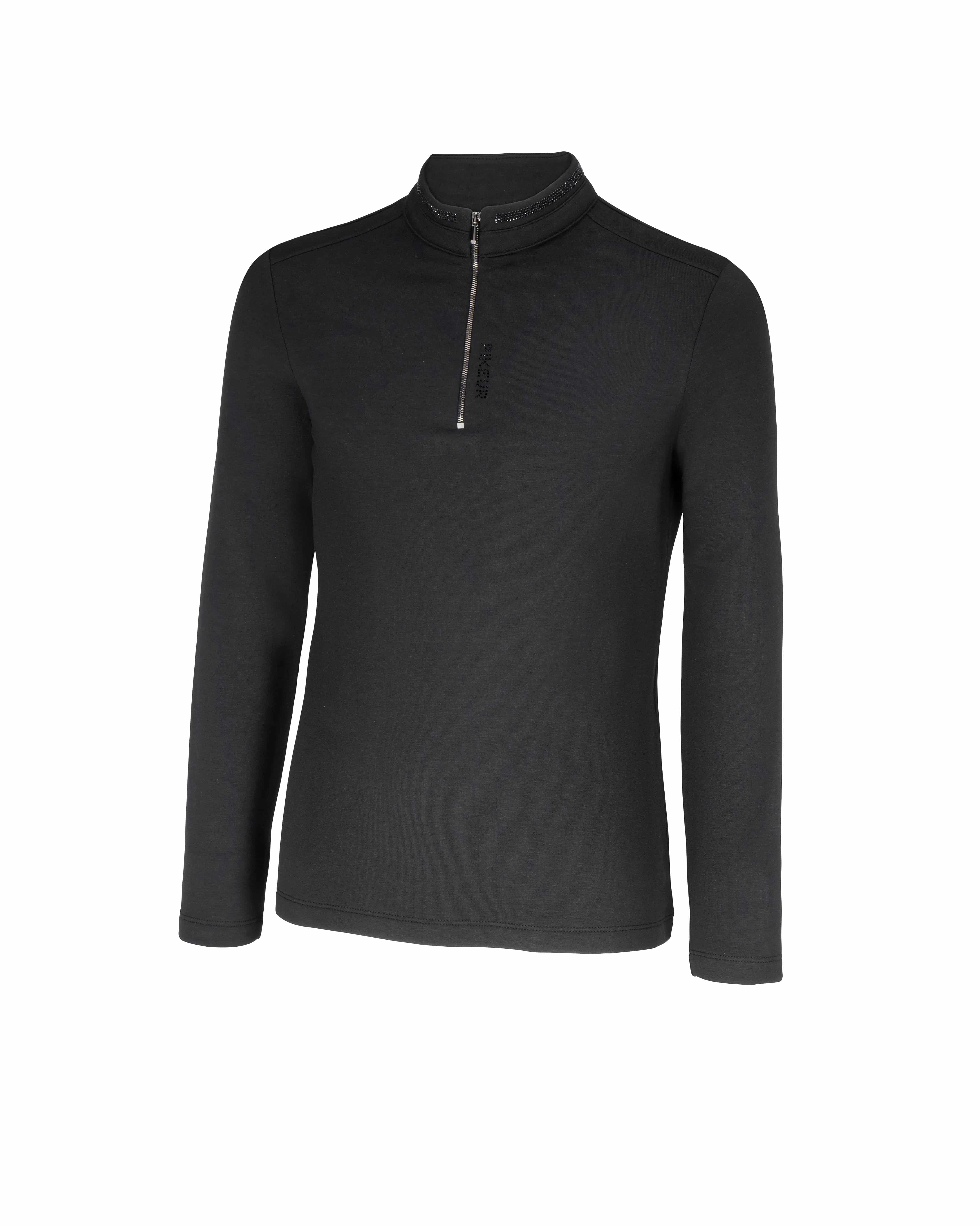 Shirt Damen Zip mit Strass