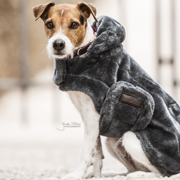 Hundemantel Fake Fur in grau