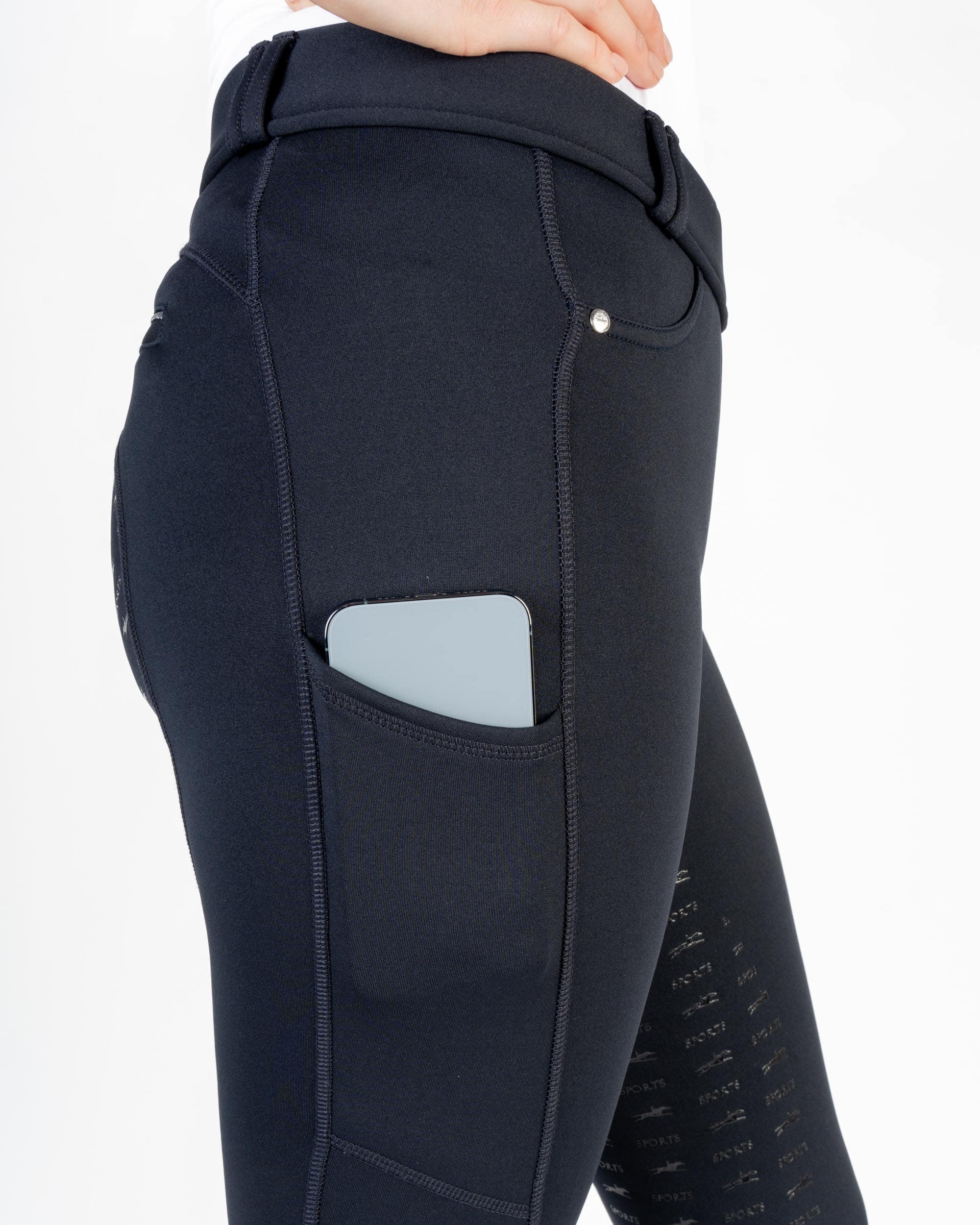 Reitleggings Damen Winter Riding Tights II mit Vollgrip