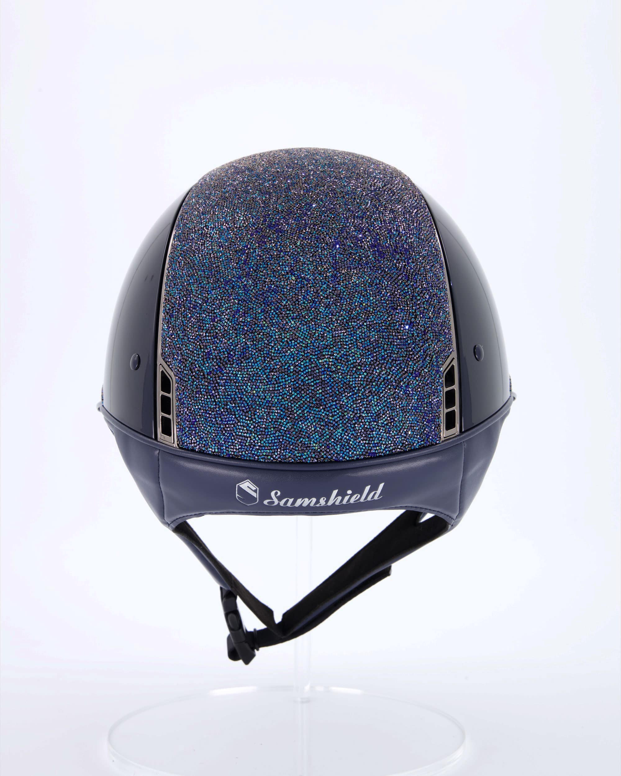 Reithelm Miss Shield Shadowglossy, Top u. Frontal Band Ultra Fine Rock Blue, Blason u. Trim Chrome Black in blau