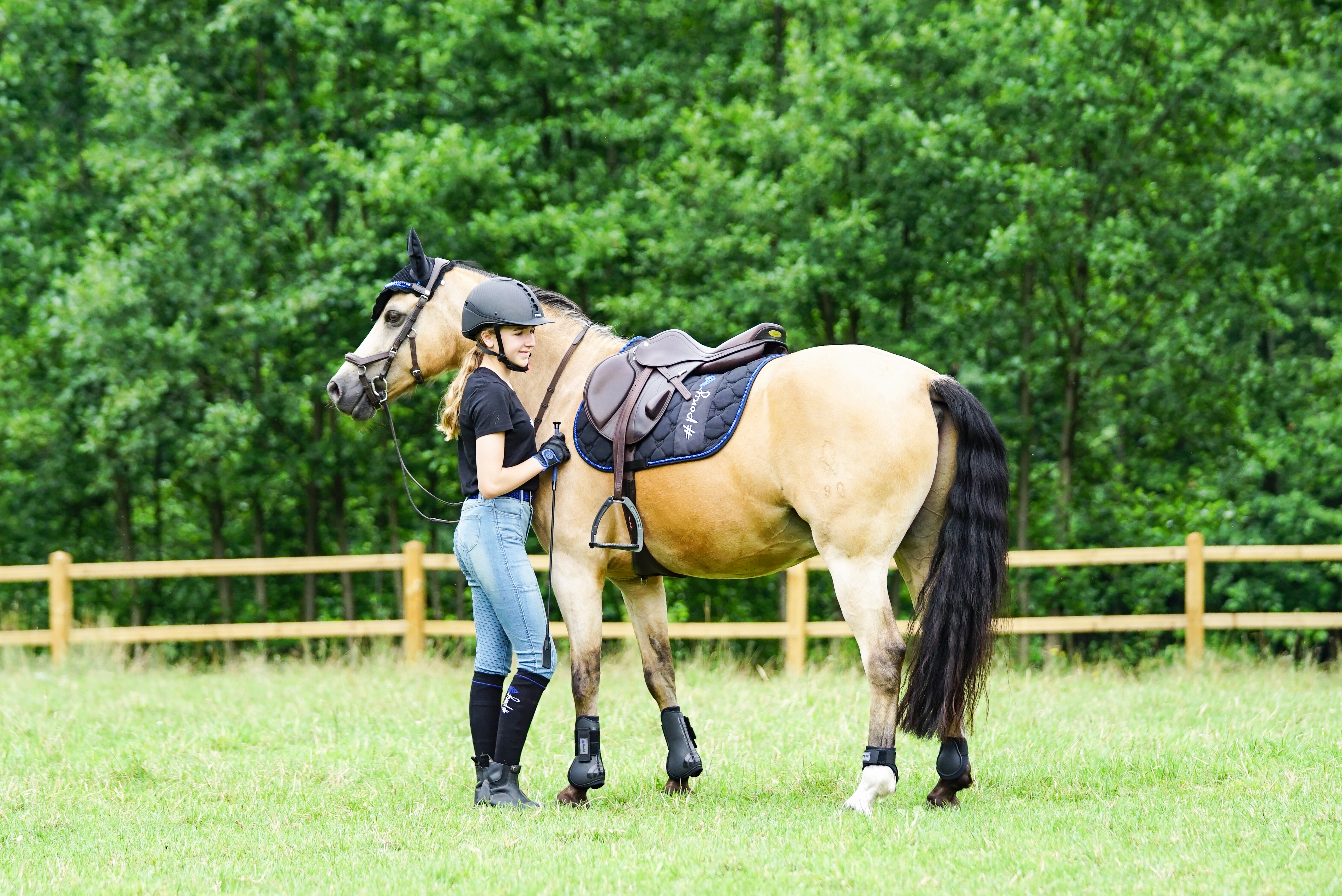 Steppschabracke ponylove in schwarz/blau