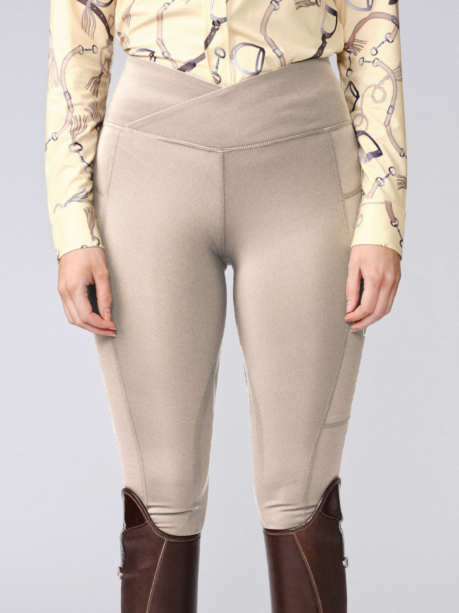 Reitleggings Damen Jocelyn Hybridgrip