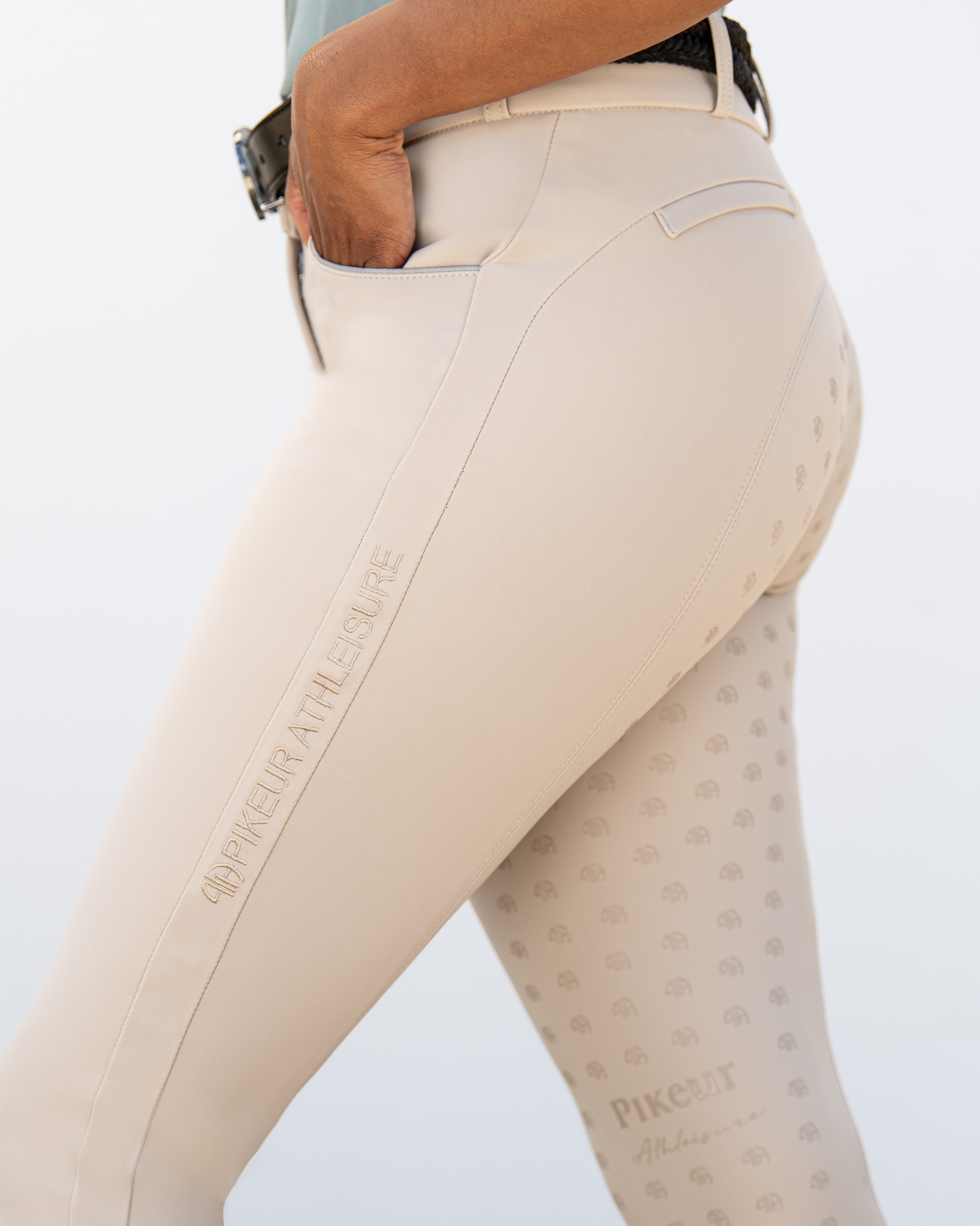 Reithose Damen Athleisure Mid-Waist Vollgrip