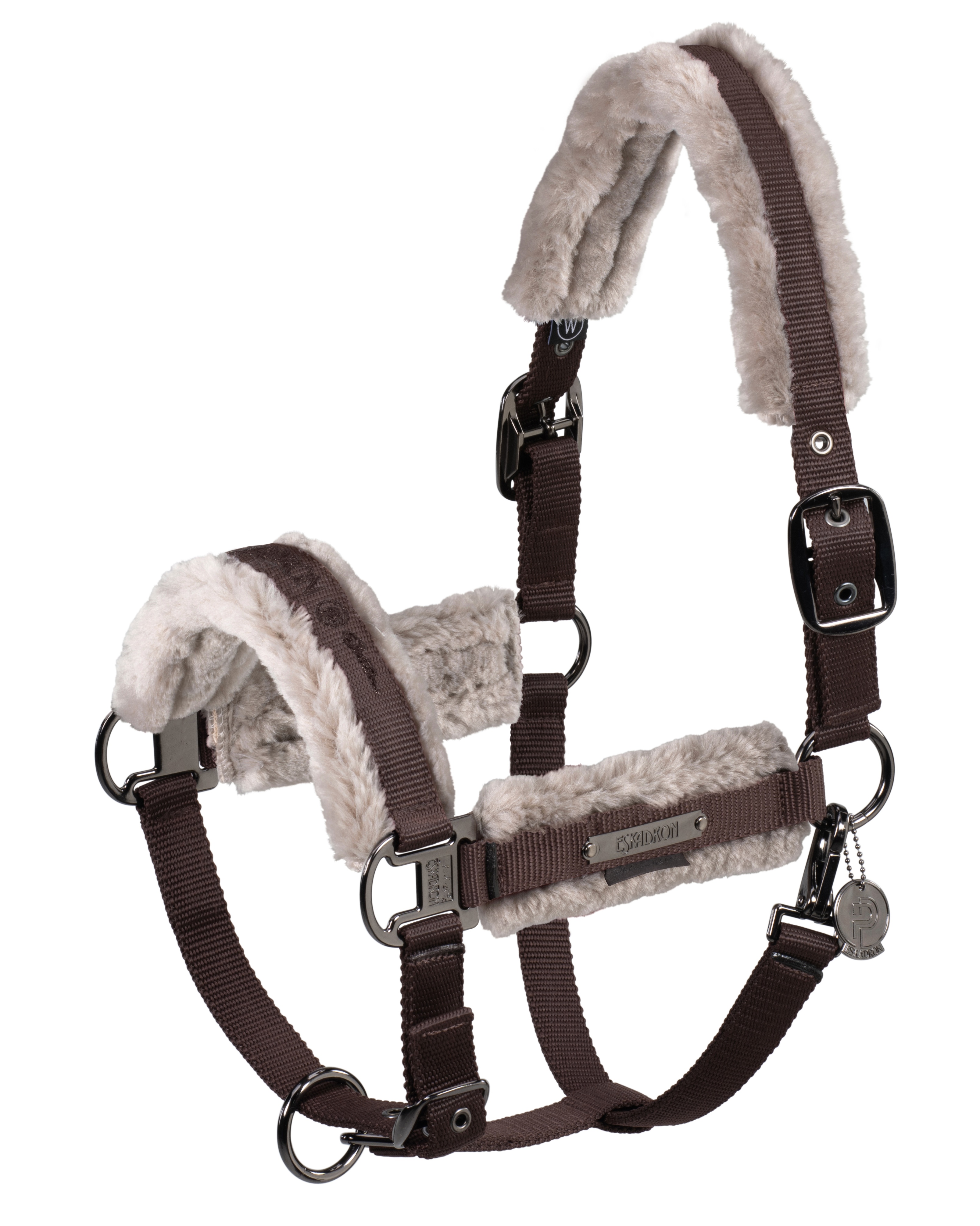 Halfter Double Girth Faux Fur Platinum