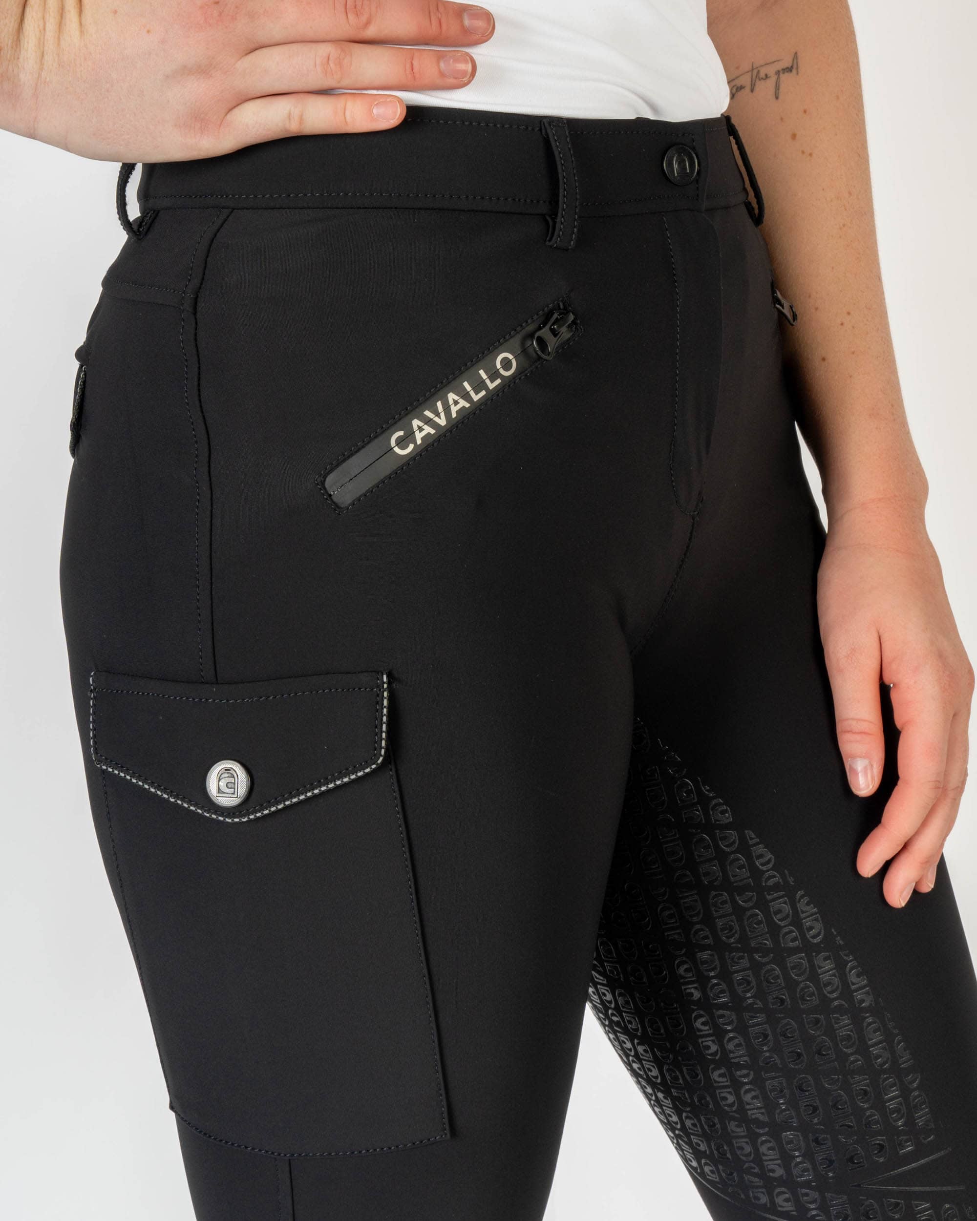 Reithose Damen CAVALComina Vollgrip in schwarz