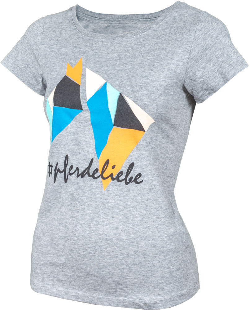 Kinder- T-Shirt Polygon #pferdeliebe in grau