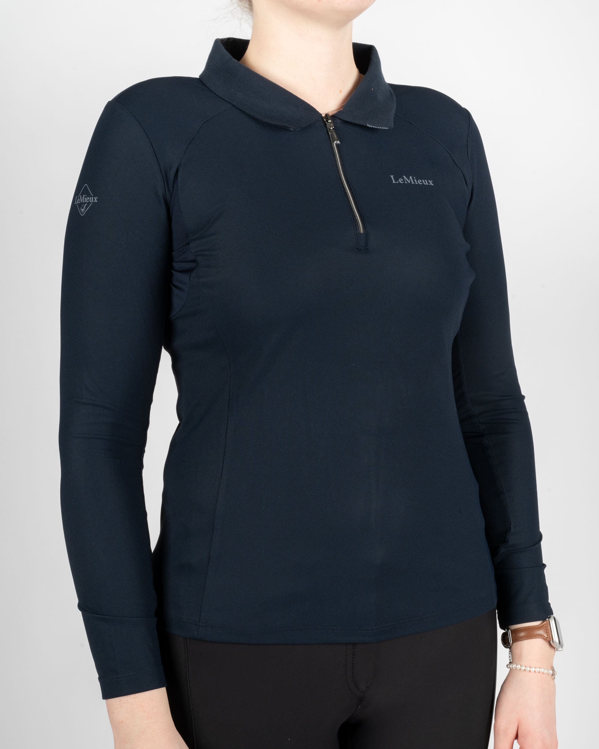 Longsleeve Sport-Polo Damen in navy