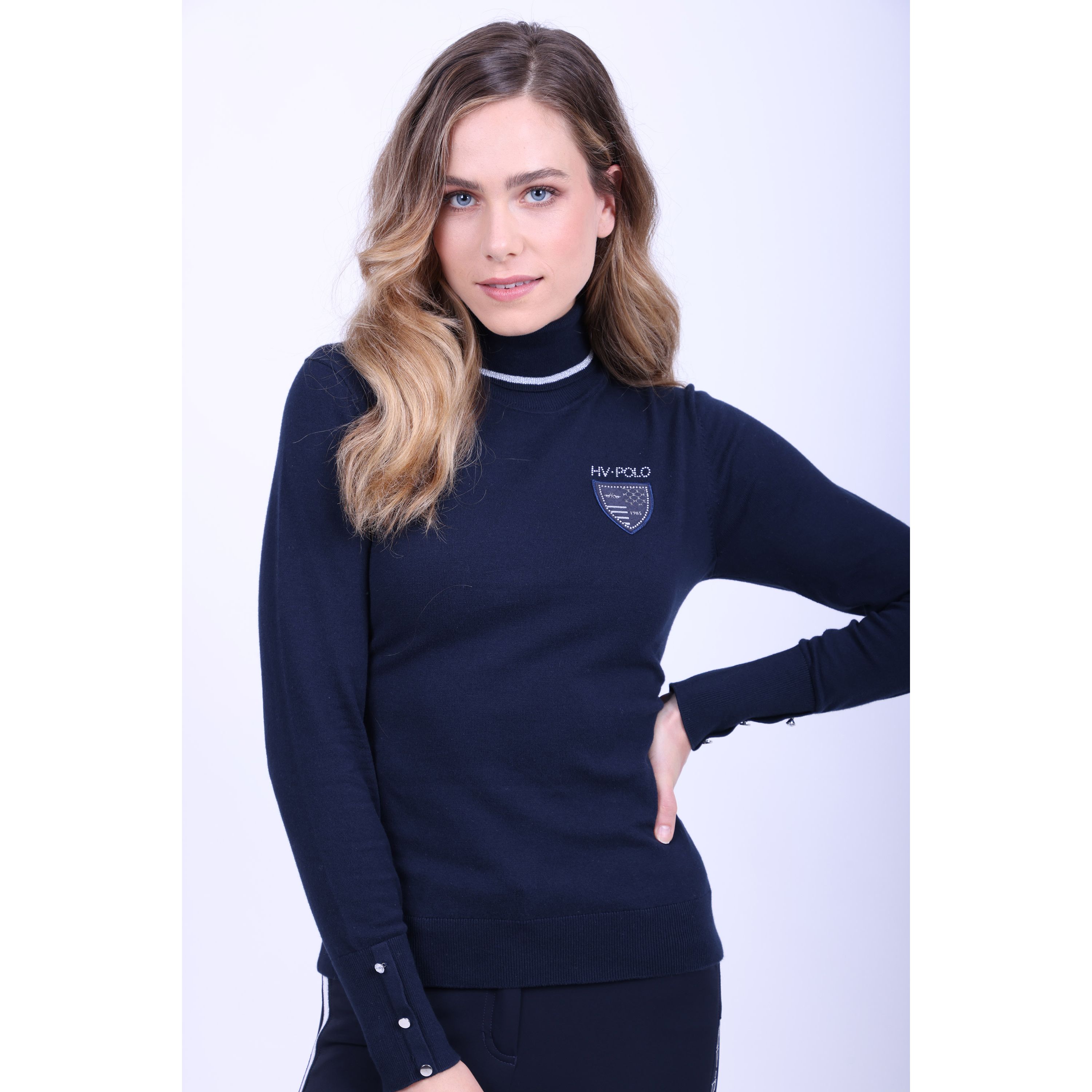 Rollkragenpullover Damen Mable in Navy