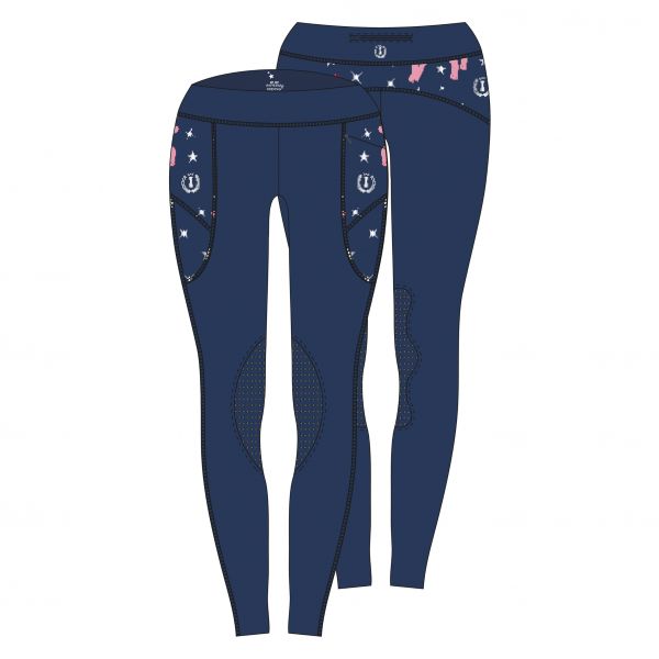 Reitleggins Kinder Unicorn Vollgrip in Navy